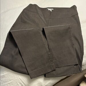 Sarah Pacini Charcoal Gray Linen Blend Top